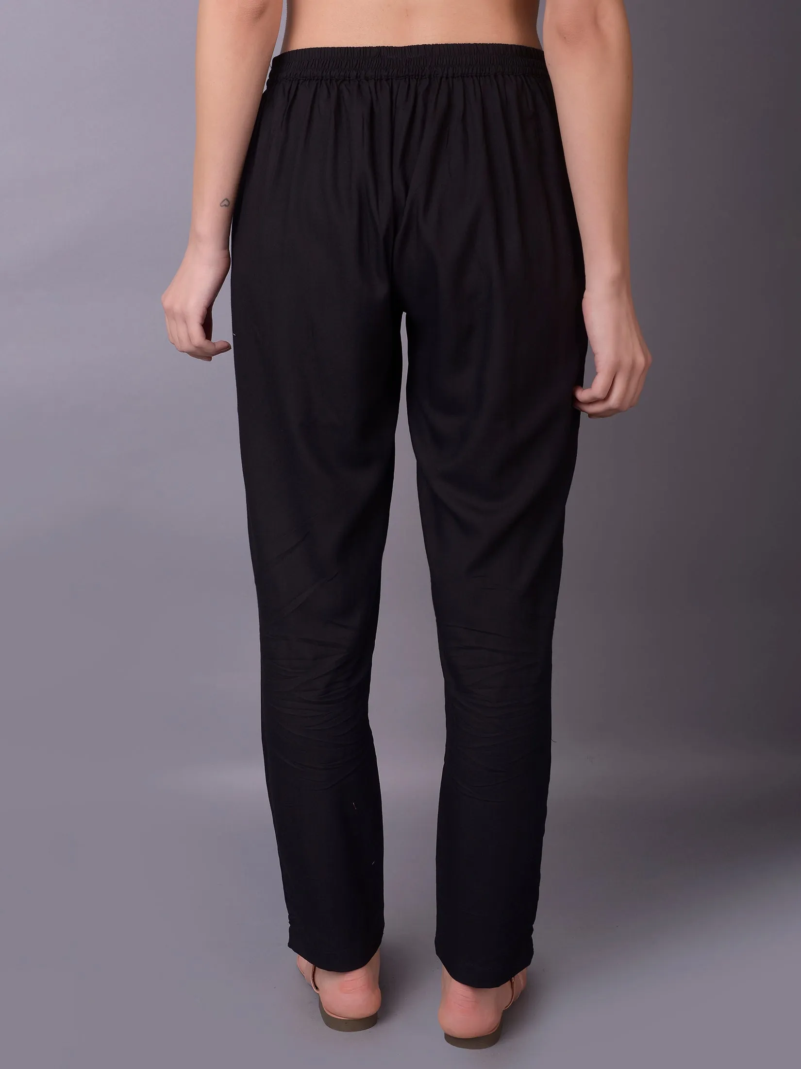 Women Black Plain Trouser